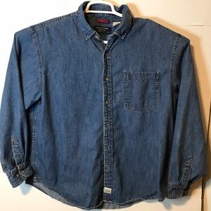 Levi Strauss Mens XL Sig Premium Denim Blue Shirt